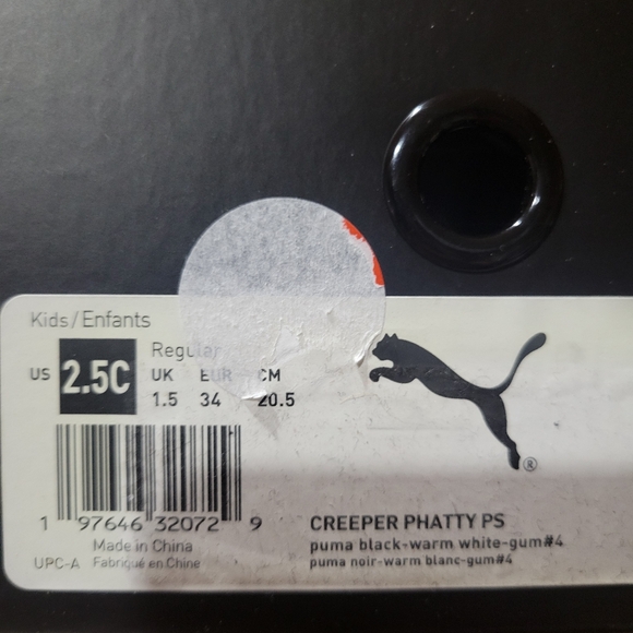 Puma Fenty x Creeper Phatty 'Black Warm White' 396830-01 Youth 2.5 - Picture 7 of 8